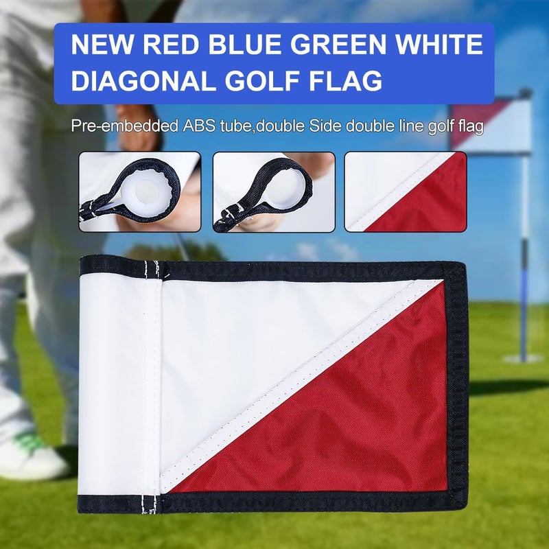 KONDAY Golf Flagstick 3ft,Golf Flag Hole Cup Set Double-Sided Putting Green Flags for Backyard Putting Green Driving Range Practice Two-Section Design Portable - Image 3